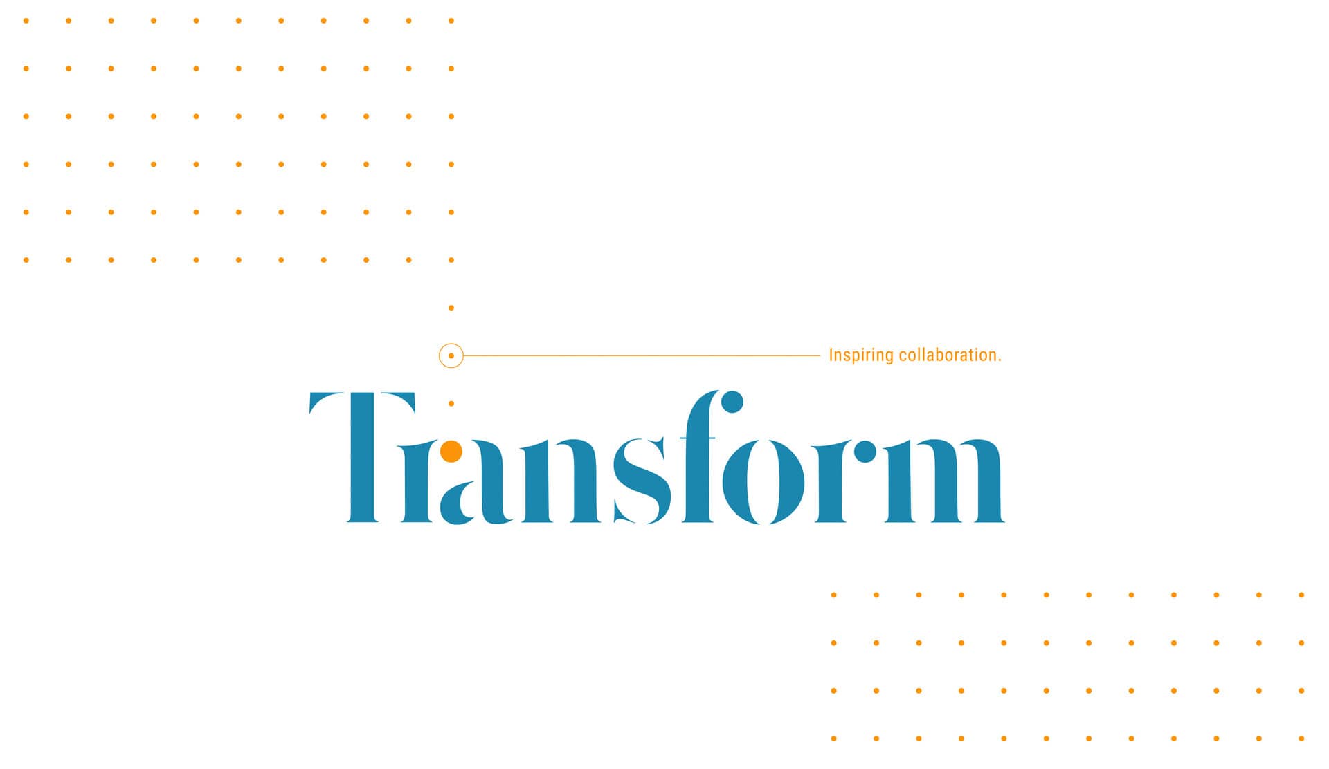 Transform blue and mustard logo with Inspiring Collaboration tagline