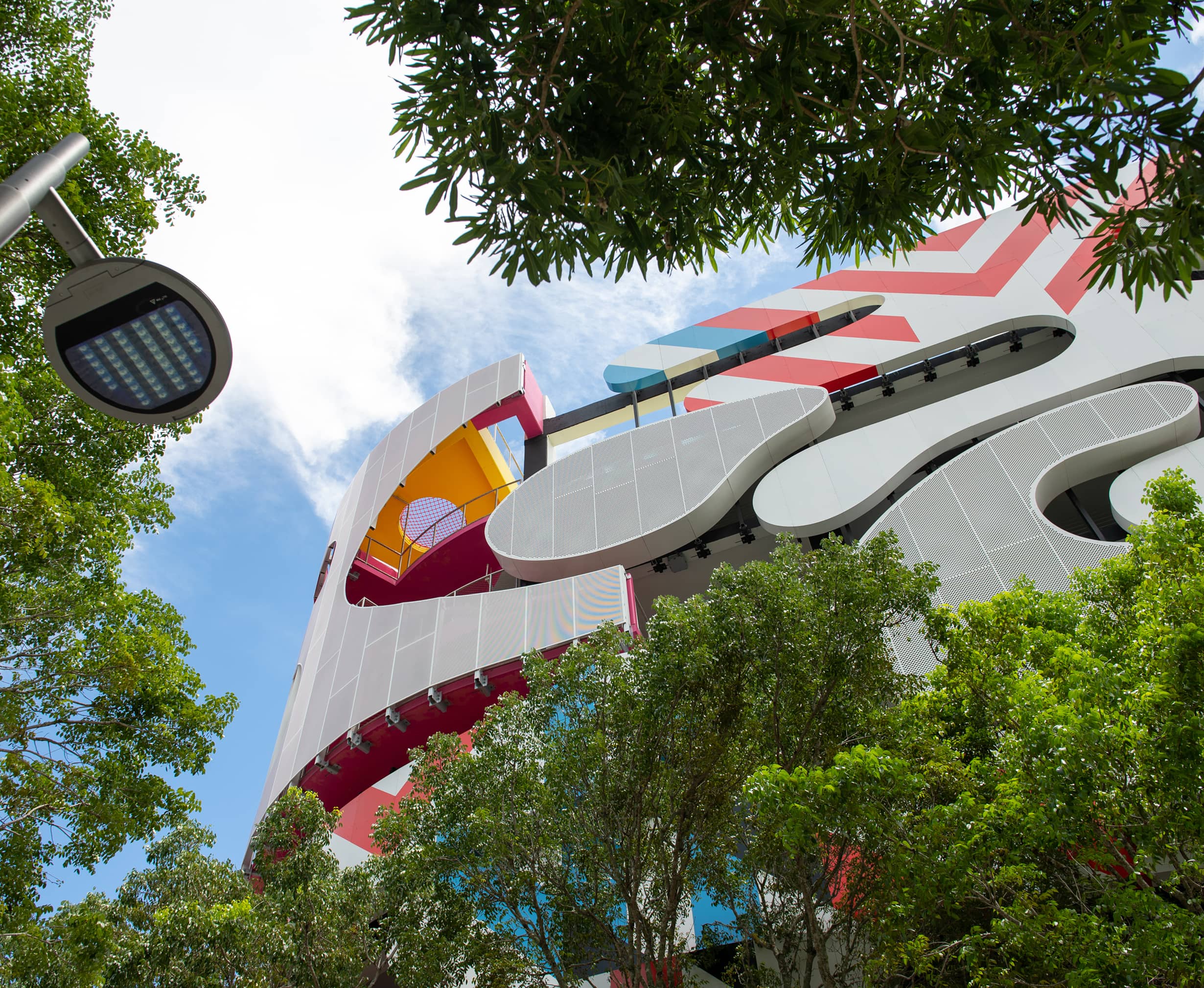 Museum Garage building against sky backdrop